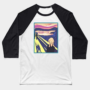 The Scream by Edvard Munch Pixelart Baseball T-Shirt